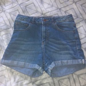 high waisted jean shorts